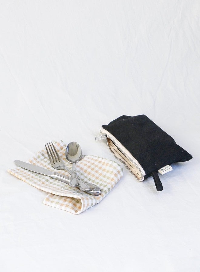 Simple Ecology Organic Cotton Canvas Zipper Toiletry, Cosmetic, Travel, Pencil Pouch - Yellow - Image 2